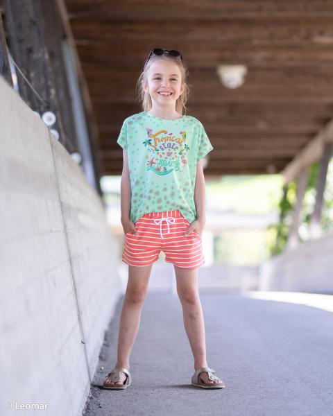 Baumwolljersey Isa Streifen Orange/Weiß  by Swafing